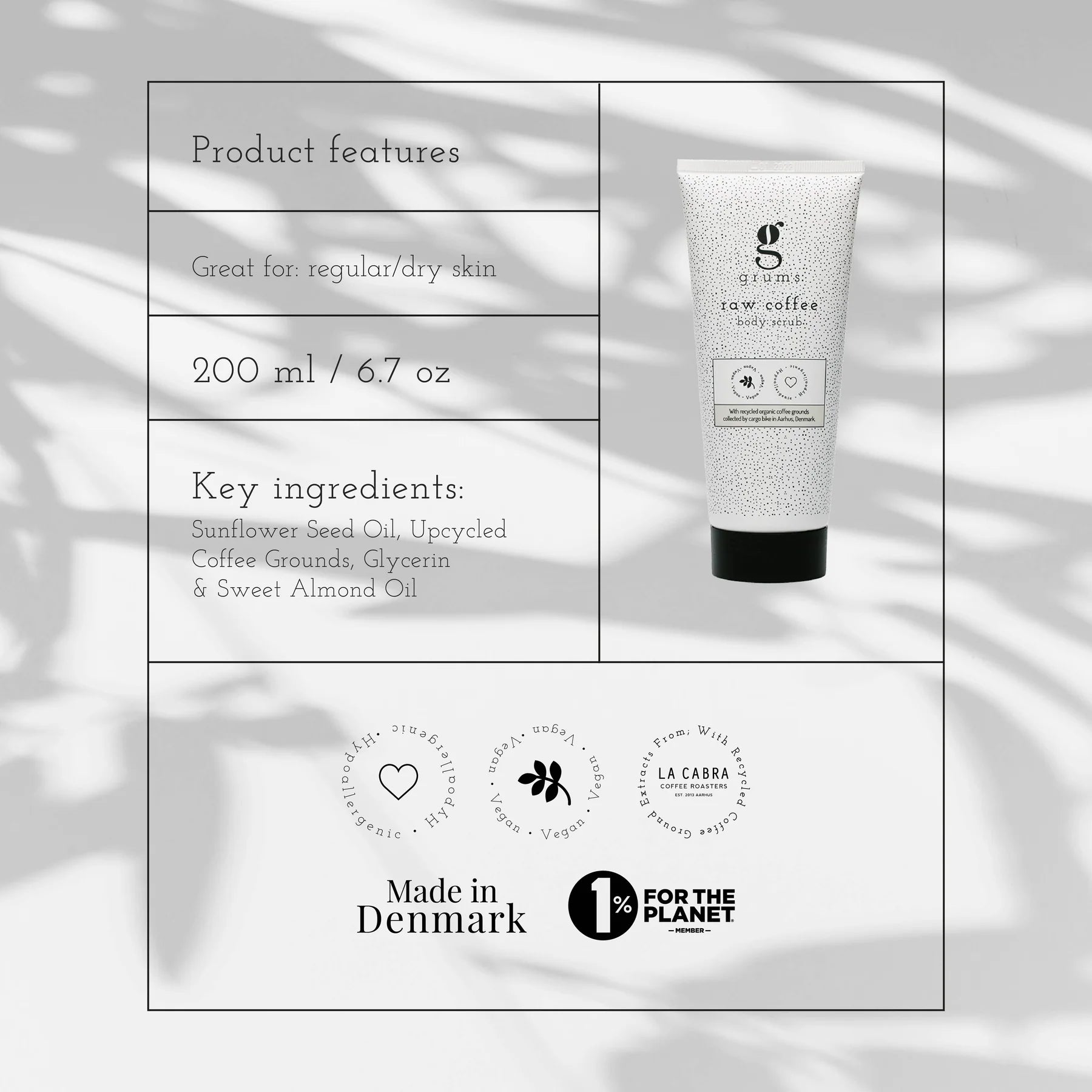GRUMS Raw Coffee Hand Scrub + Cleanser (120 ml) - Natural Exfoliation