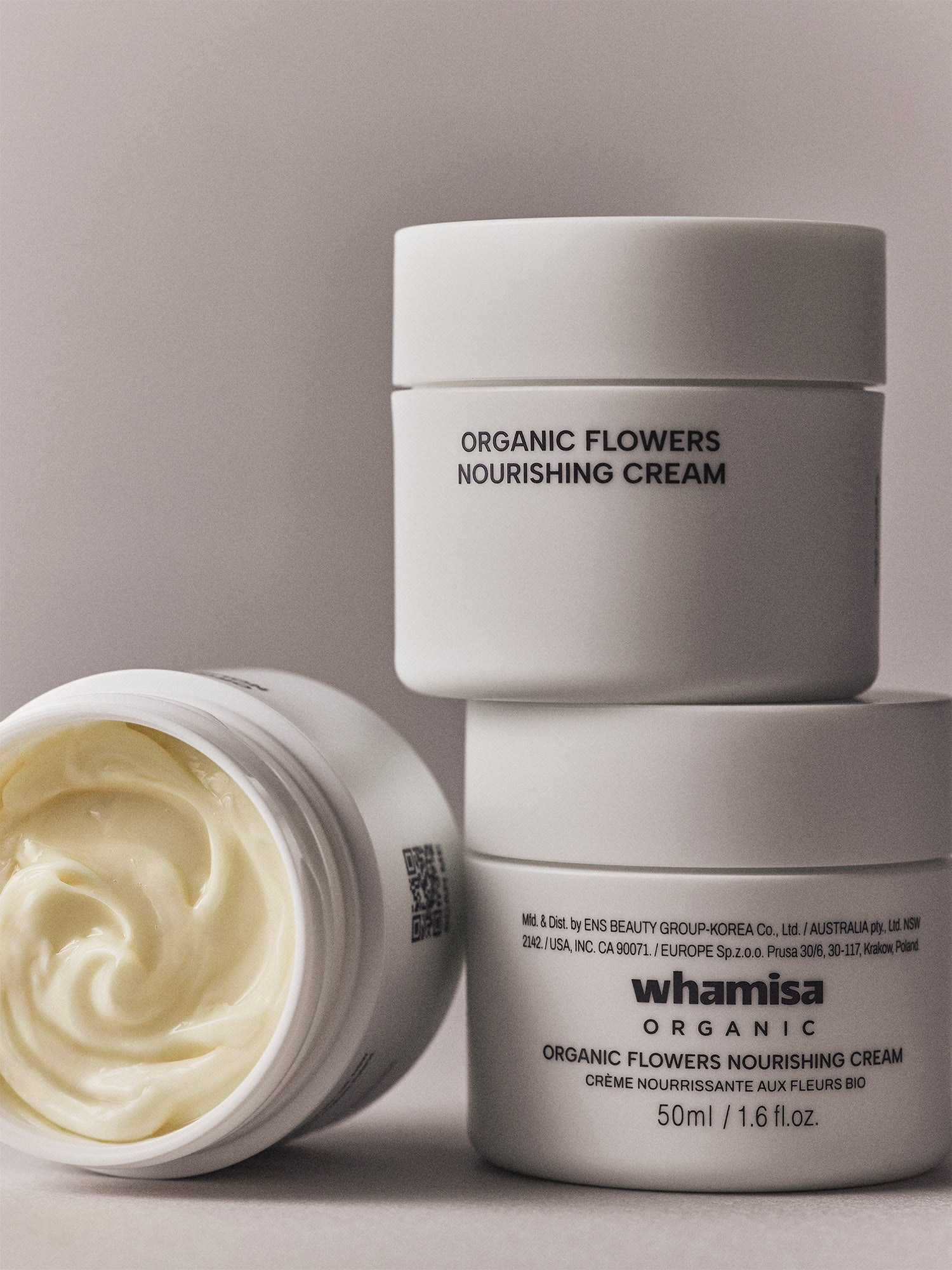WHAMISA Crema nutriente con fiori biologici fermentati - 50 ml