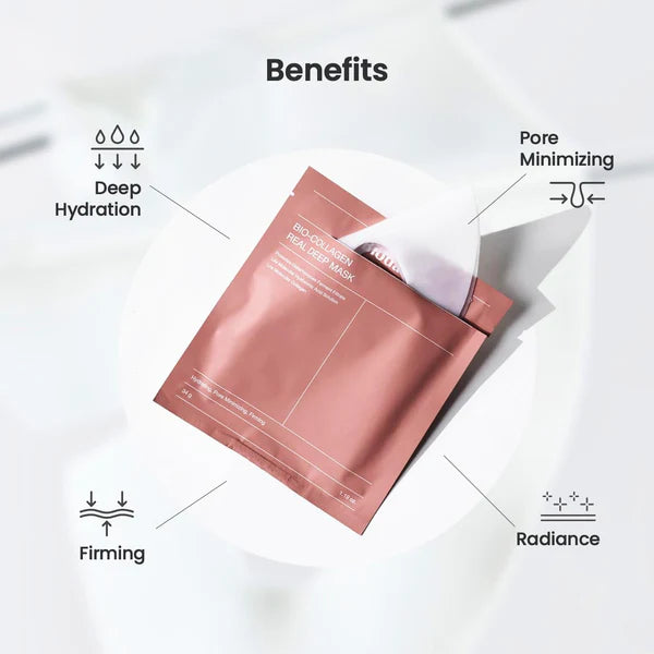 BIODANCE Biocollagene Real Deep Mask, hydrogel mask, pore minimization, improved elasticity