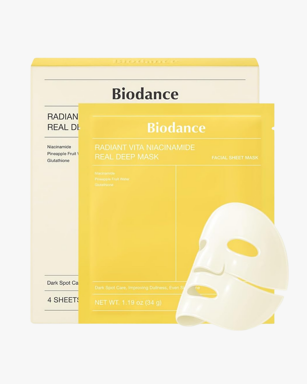 BIODANCE Radiant Vita Niacinamide Real Deep Mask - Maschera illuminante e uniformante